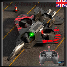 360° Flip RC Plane Toy Drone Remote Control Glider Jet Flying 2.4G LED Light UK
