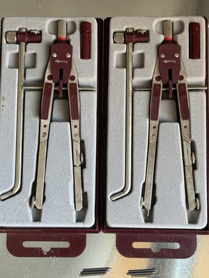 Vintage Rare rOtring Master Bow Compass Set (x2) - 1980s Germany - Read Desc.
