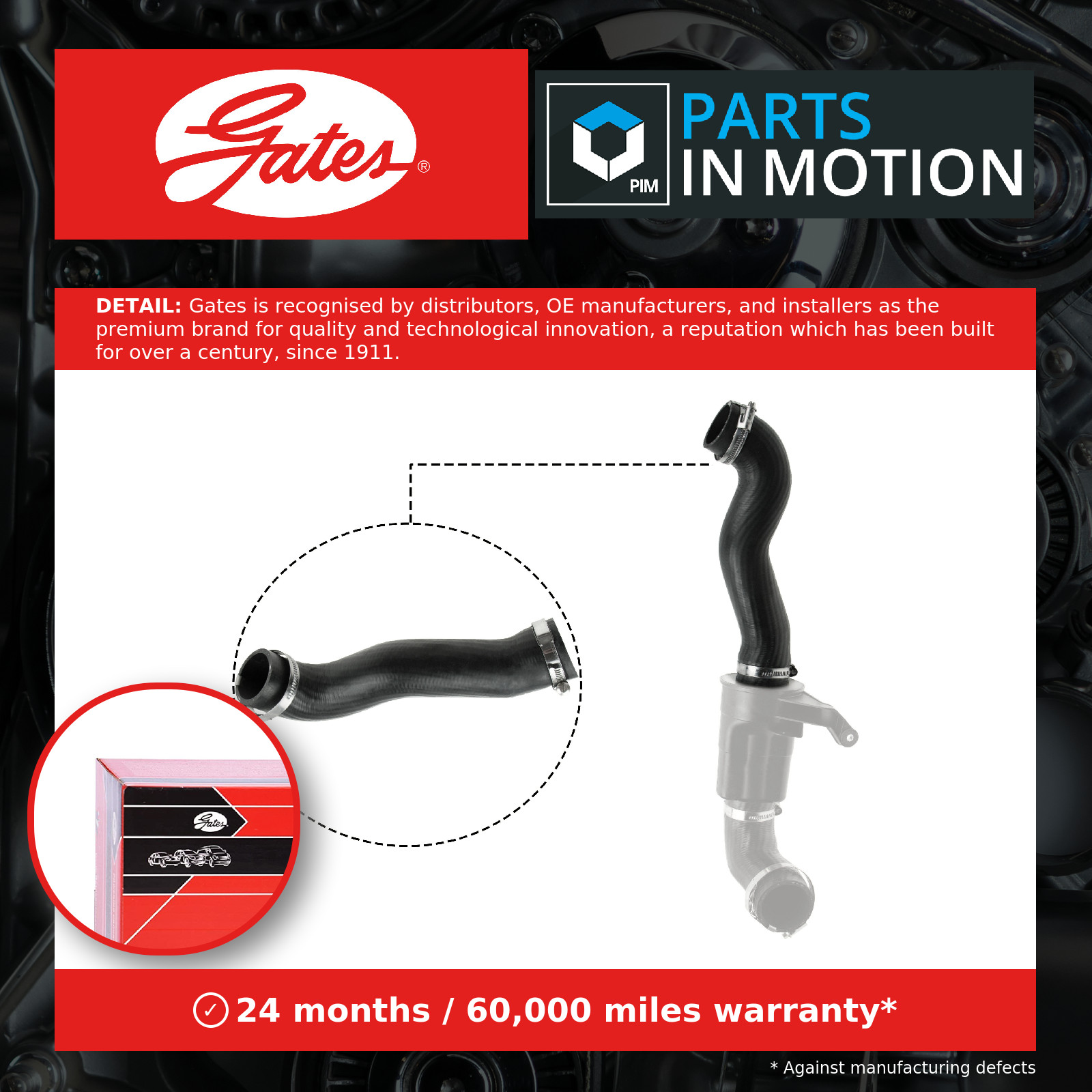 Turbo Hose fits MINI ROADSTER COOPER R59 1.6 11 to 15 Charger Gates 13712753075