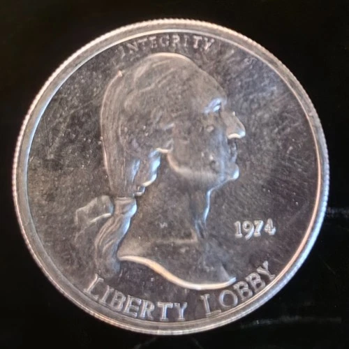 1974 Liberty Lobby George Washington Eagle Rare Bullion-0.999 Silver 1 Oz Coin
