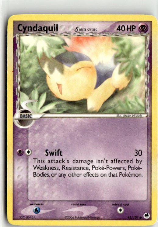 2006 EX Dragon Frontiers Cyndaquil 45/101