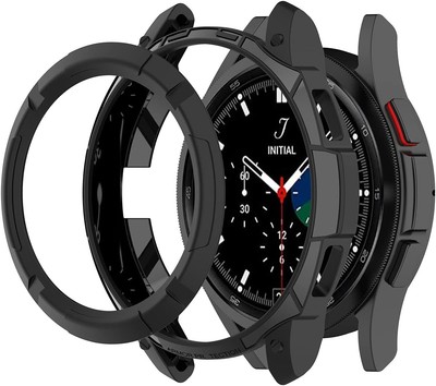 Case Compatible with Samsung Galaxy Watch 4 Classic 42mm 46mm 46MM, Black 