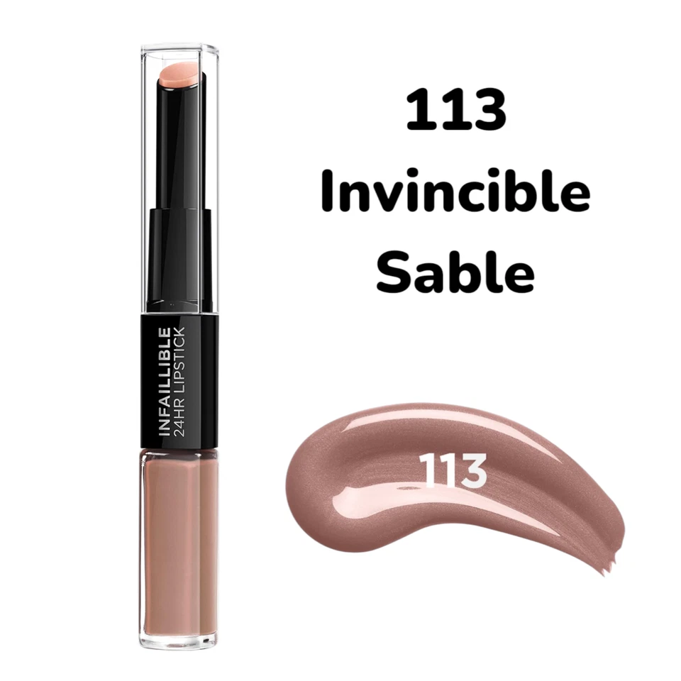 L’Oreal Infallible 24HR 2 Step Duo Lipstick 113 115 119 213 209 700 - Image 3 of 4