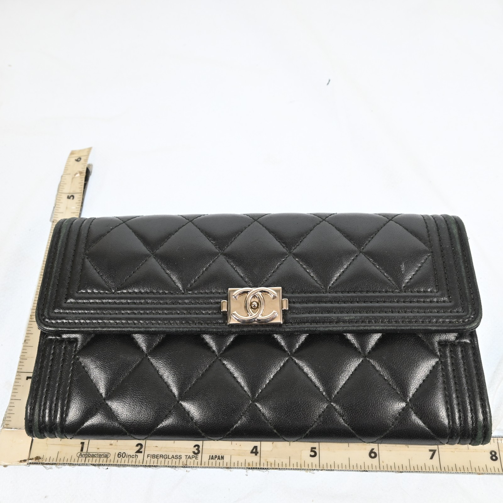 AUTH CHANEL Boy Wallet Coco Mark purse Black Spain P894RT802 thumbnail 23