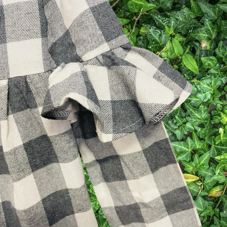 Mudpie 5T 灰色格子感恩节土耳其连衣裙 全新 — 第 3/4 张图片