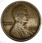1917 P Lincoln Wheat Cent Fine Condition 1c One Cent US Coin 3582