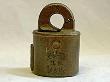 Antique Reg'd Mail  Padlock Postal Rotary Post Registered Lock A57383 *No Key*
