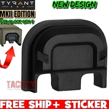 Tyrant Designs MKII REAR SLIDE COVER PLATE BLACK FOR GEN 5 GLOCK NEW DESIGN