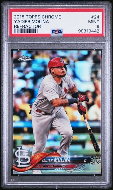 YADIER MOLINA 2018 Topps Chrome Refractor #24 PSA 9 MINT