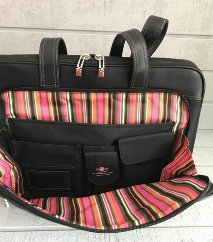 Wenger Swiss Gear Laptop-Handtasche schwarz Messenger mit gestreiftem Futter - Bild 6 von 10