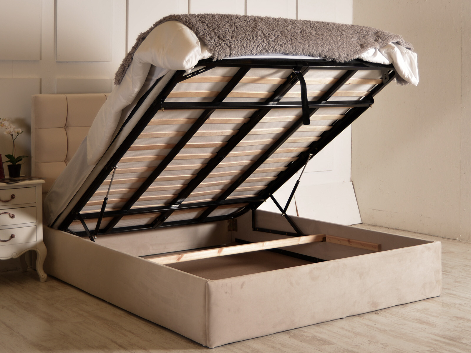 Viola Gas Lift Ottoman Bed Frame Esupasaver Sale Quality Beds Made in