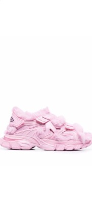 BALENCIAGA Track Faux Fur Sneakers Sandals Pink Size 38/8 | eBay