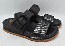 Sofft Womens Size 9.5 Amalfi Black Leather 2 Band Open Toe Sandals Shoes