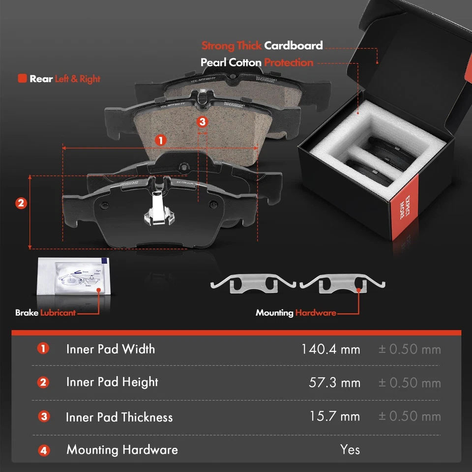 6Pcs Rear Disc Rotors & Ceramic Brake Pad for Mercedes-Benz S430 2003-2006 S500 - Image 3 of 4