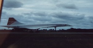 Vintage 1985 BRITISH AIRWAYS CONCORDE AIRPLANE  35mm Slide Air Show