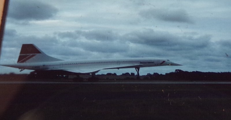 Vintage 1985 BRITISH AIRWAYS CONCORDE AIRPLANE  35mm Slide Air Show