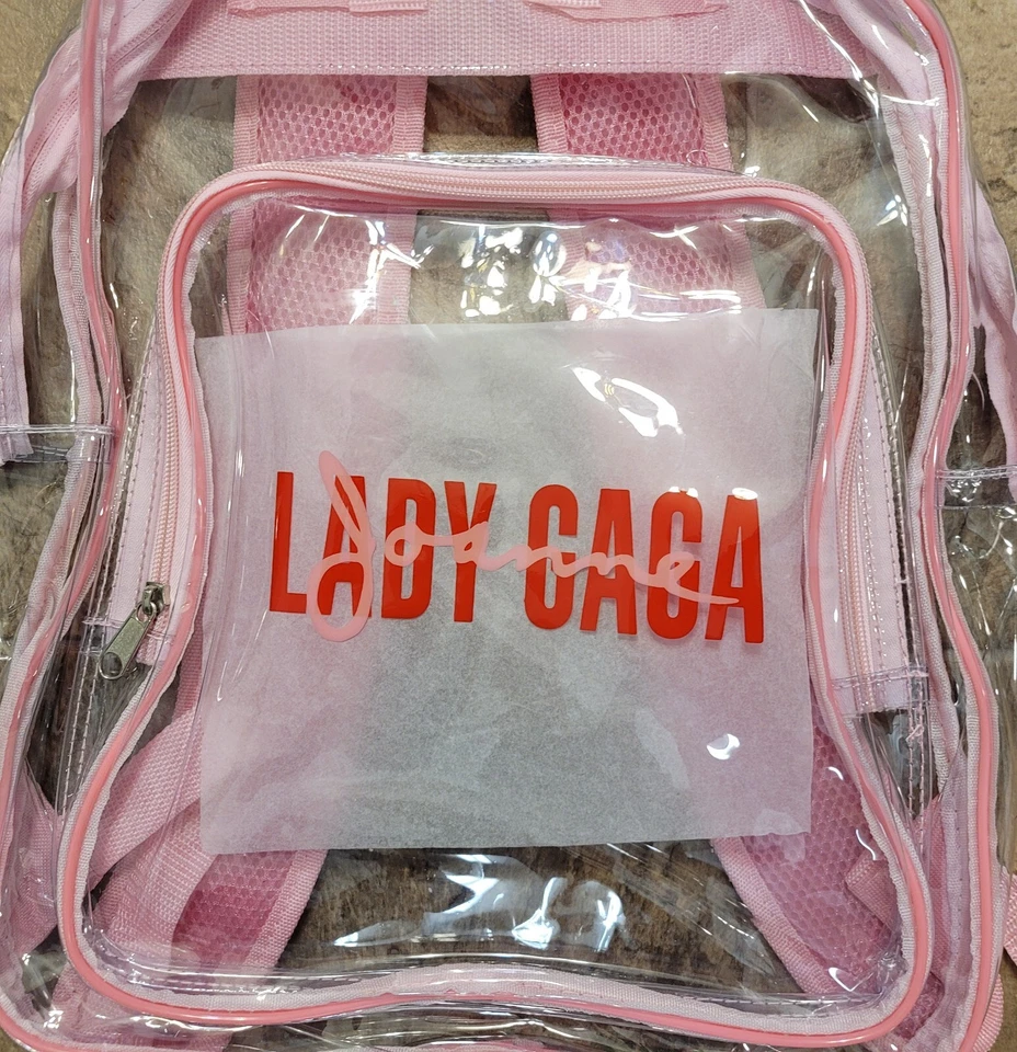 Lady Gaga Pink / Clear Joanne World Tour VIP Backpack Bookbag Unused VGC - Image 2 of 4