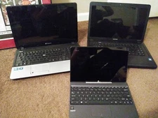 Laptop Lot Of 3! Compaq, Gateway, & Asus! As Is! Untested/for Parts