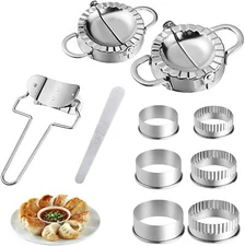 10pcs Stainless Steel Dumpling Mold Dough Cutter Ravioli Empanada Maker Tool Set