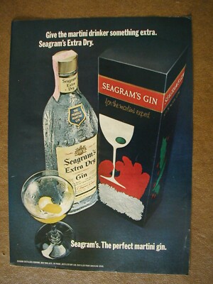 1971 Kool Filter King Cigarettes, Seagram's Gin Double-Sid VINTAGE PRINT AD  LO69