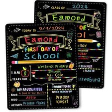 First and Last Day of School Board,10" X 12" Double-Sided Last Day of School,Reu