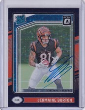 Jermaine Burton 2024 Donruss Optic Purple Stars Prizm Rated Rookie Rc Auto /42