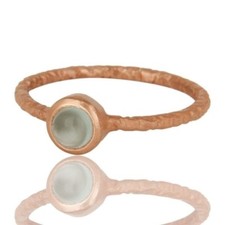 Aqua Chalcedony 18K Rose Gold Plated 925 Sterling Silver Ring Gemstone Jewelry