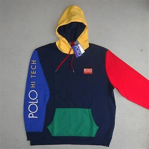 NWT Polo Ralph Lauren Men 3XB 92 Racing Color Block Fleece Sweatshirt Hi  Tech