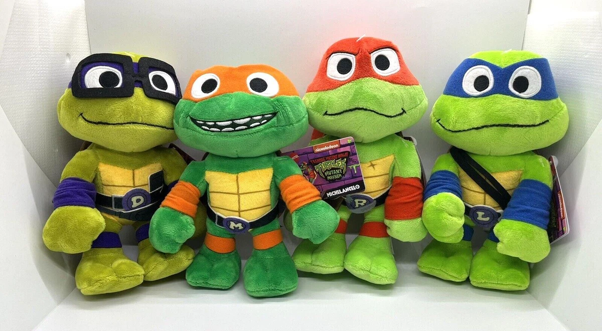 Teenage Mutant Ninja Turtles Mutant Mayhem Leonardo, Michelangelo, Donatello & Raphael Set of 4 Plush