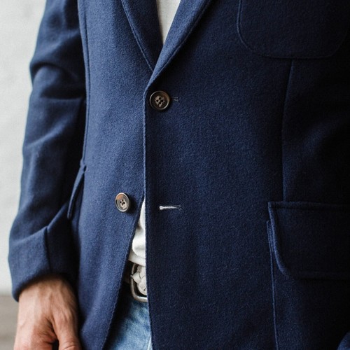 Taylor Stitch Telegraph Jacket in Navy Boiled Wool - Size M 40 (Cardigan Blazer) - Picture 8 of 10