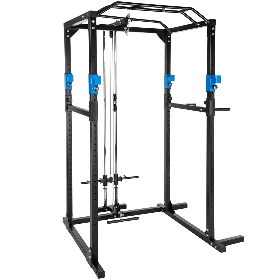 TECTAKE Kraftstation Fitnessstation Power Rack Power Cage Klimm Latzug Dip Krafttraining