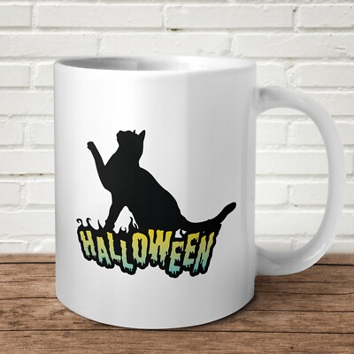 Halloween schwarze Katze Tasse Geschenk Halloween Zecke oder Leckerli Grusel Spuk Oktober Spaß