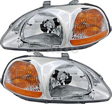 For 1996-1998 Honda Civic Headlight Halogen Set Driver And Passenger Side