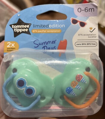 Tommee Tippee Summer Limited Edition Pacifiers, 0/6 months ~ 2 Pack