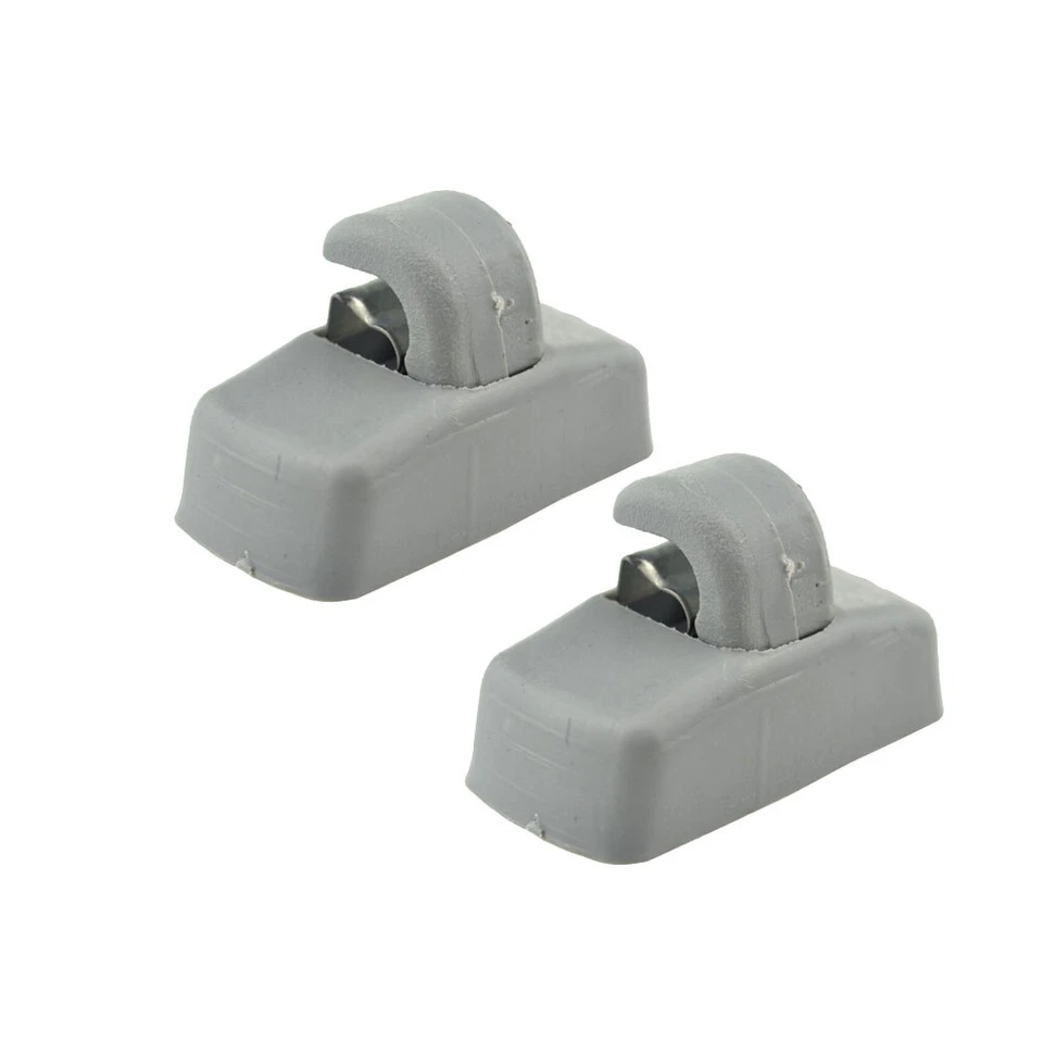 2pcs Grey Front Sun Visor Hook Clips Bracket Hanger Fit For Seat VW 3B0857561B - Imagem 3 de 4