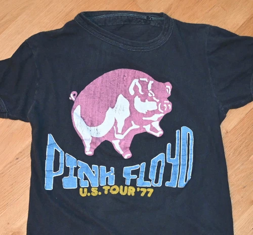 PINK FLOYD Rare! 77 TOUR rock concert tee t-shirt 1970s vintage concert t-shirt, vintage, size S, single stitch, B+ condition