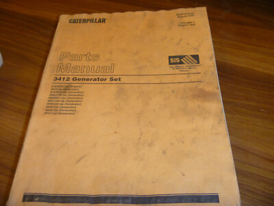 CAT Caterpillar 3412 Generator Set Engine Volume 1 Parts Catalog Manual 81Z14501