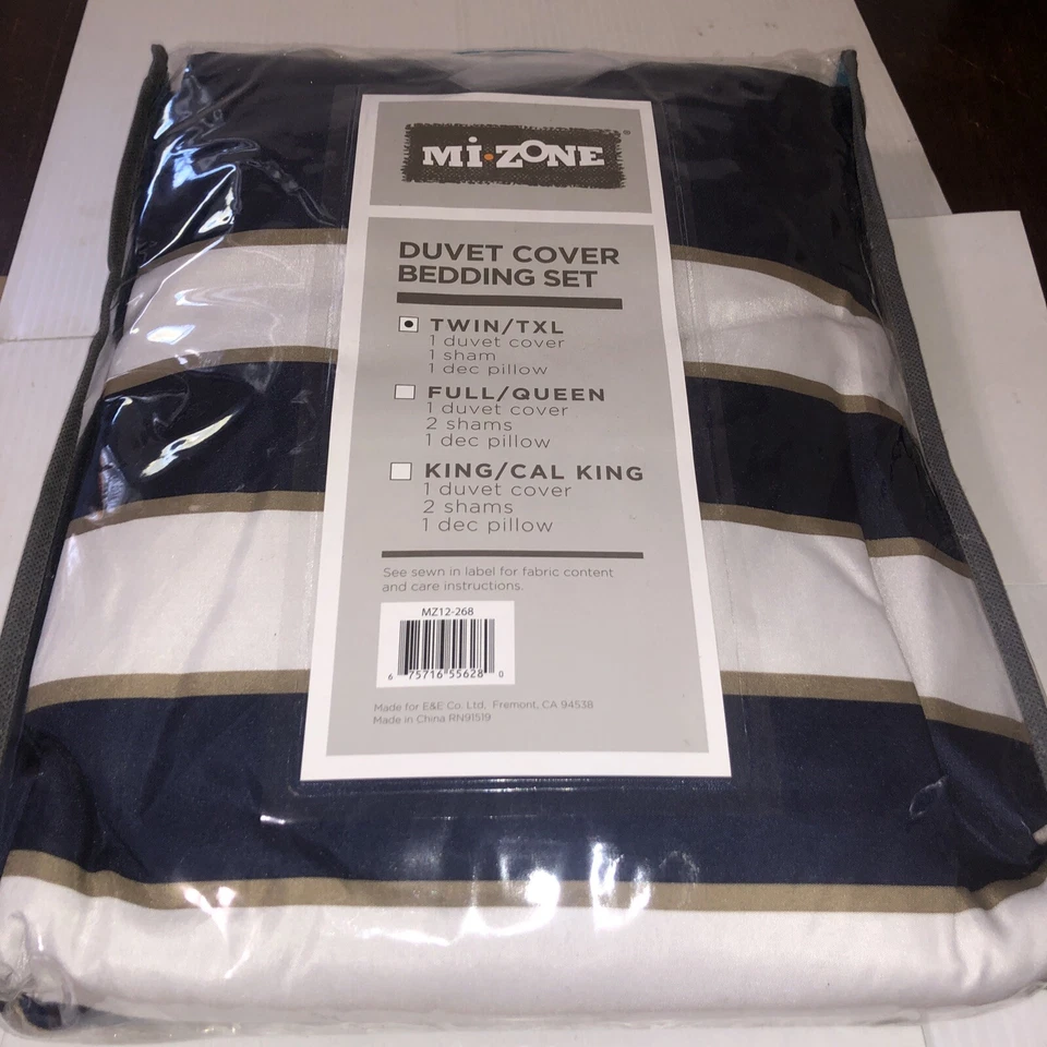 Mi Zone Stripe Super Soft Microfiber Duvet Cover Set Twin XL 3 Pieces - Image 3 of 4