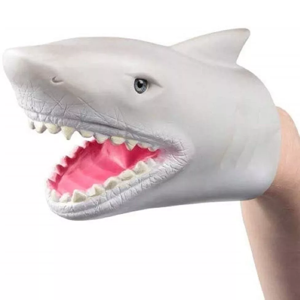 Kids Shark Hand Puppet Soft Glove Fish Head Fin Swim Water