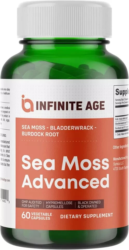 INFINITE AGE: 1250mg Sea Moss Advanced Superfood - High-Potency, Vegan, Made in