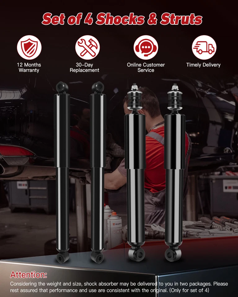 Set of 4 Front Rear Shocks Struts For Ford Ranger Mazda B2300 B3000 B4000 94-97 - Image 4 of 4