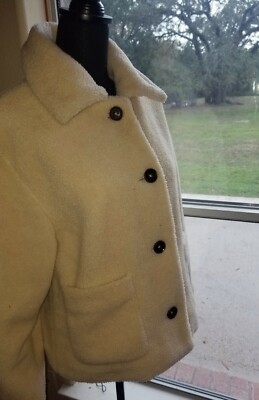  NAPAPIJRI Fleece Sherpa Cocoon Ivory Cream Short Teddy Jacket RARE! Like New!!!