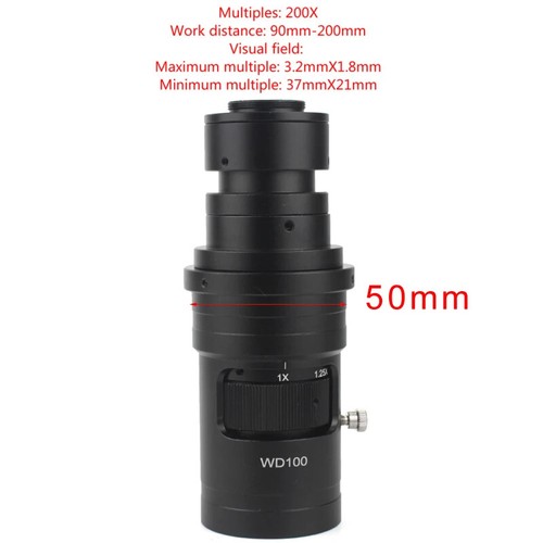 Adjustable Magnification 100X 130X 180X 200X 300X 360X 500X Zoom C Mount Lens - Picture 7 of 22