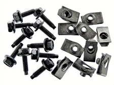 Mopar Body Bolts & U-nut Clips- 1/4-20 x 1" Long- 7/16" Hex- 20pcs (10ea)- #388