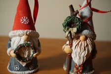 Wizard Gnome Christmas Wreath Ornaments Country Primitive Cabin Lodge Home Decor
