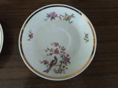 Kahla Germany BIRD OF PARADISE 9 Piece 3 Cups 5 Saucers 1 Side Plate - Picture 7 of 10