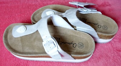 NEU Zehentrenner Sandalen Gr. 38 silber GLITZER Mar Oyanda *ungetragen* +ETIKETT
