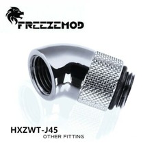 45  Angled 45 Degree G1/4 Rotary Fitting Swivel Elbow for Water Cooling Silver