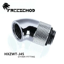 45° Angled 45 Degree G1/4 Rotary Fitting Swivel Elbow for Water Cooling Silver