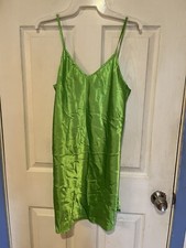 Vintage 90  s California Dynasty S Bright Green Short Nightie Lingerie Nightgown